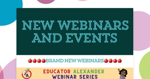 NEW WEBINARS AND EVENTS