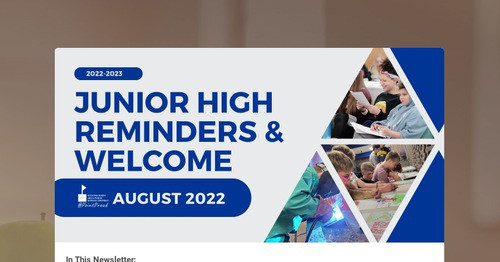 2022-23 Jr High Reminders & Welcome