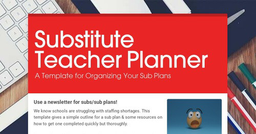 Substitute Teacher Planner