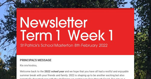 Newsletter Term 1 Week 1