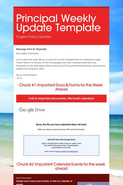 Principal Weekly Update Template