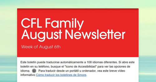 CFL Family August Newsletter