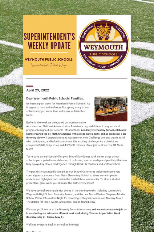 Superintendent's Weekly Update