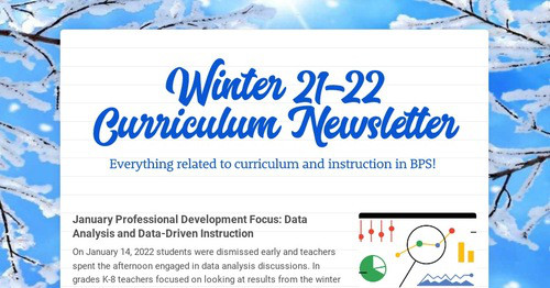 Winter 21-22 Curriculum Newsletter
