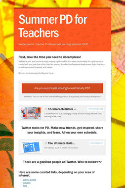 Summer PD for Teachers