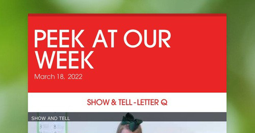 PEEK AT OUR WEEK Smore Newsletters For Education