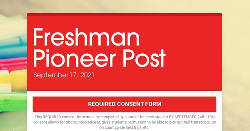 Freshman Pioneer Post Smore Newsletters For Education