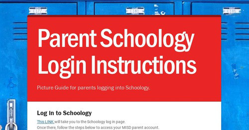 Parent Schoology Login Instructions Smore Newsletters