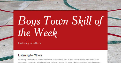 Boys Town Skill of the Week | Smore Newsletters