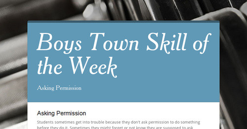 Boys Town Skill of the Week | Smore Newsletters