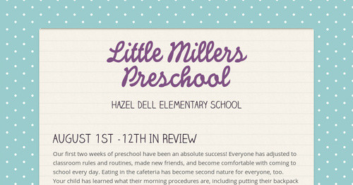 Little Millers Preschool Smore Newsletters