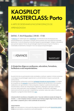 KAOSPILOT MASTERCLASS: Porto