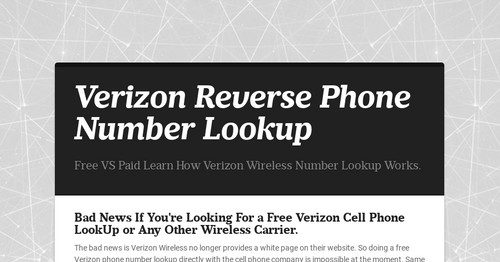 Does Verizon have reverse phone number lookup?