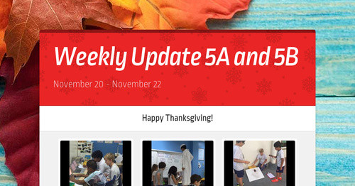 Weekly Update 5A And 5B | Smore Newsletters For Education