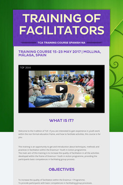Training of Facilitators