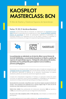 KAOSPILOT MASTERCLASS: BCN