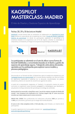 KAOSPILOT MASTERCLASS: MADRID      