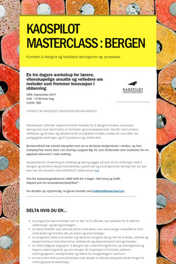 KAOSPILOT MASTERCLASS : BERGEN