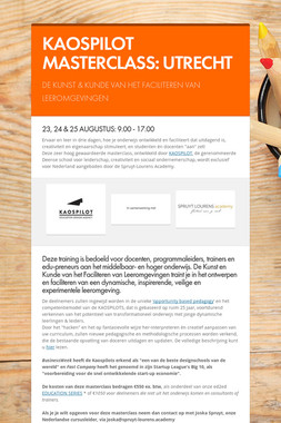 KAOSPILOT MASTERCLASS: UTRECHT