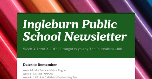 Ingleburn Public School Newsletter | Smore Newsletters