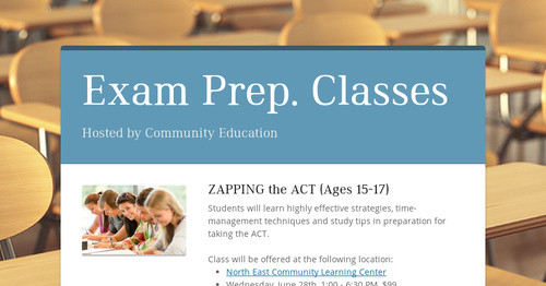 p exam class prep Education Prep. Classes for Newsletters Exam  Smore