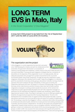 LONG TERM EVS in Malo, Italy