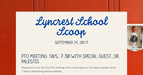 Lyncrest School Scoop