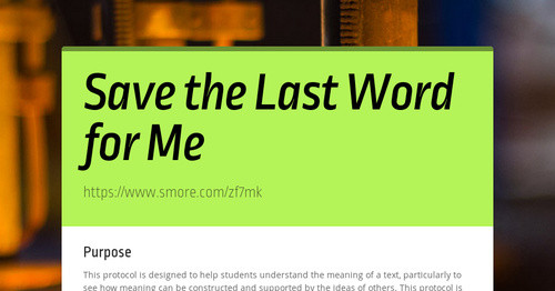 Save the Last Word for Me | Smore Newsletters