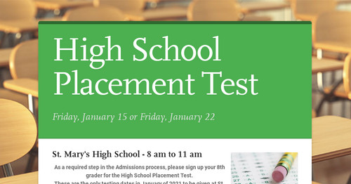 high-school-placement-test