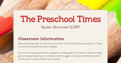The Preschool Times Smore Newsletters For Business