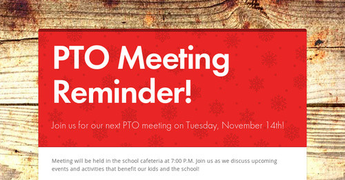 PTO Meeting Reminder! | Smore Newsletters