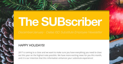 The SUBscriber Smore Newsletters The SUBscriber Smore Newsletters