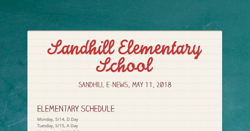 Sandhill Elementary School | Smore Newsletters