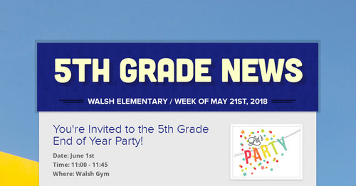 5th Grade News Smore Newsletters