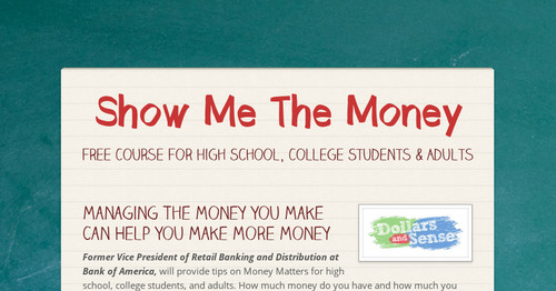 Show Me The Money Smore Newsletters For Education -
