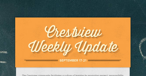 Crestview Weekly Update Smore Newsletters For Education