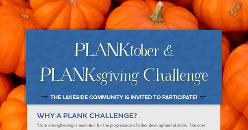 PLANKtober & PLANKsgiving Challenge | Smore Newsletters