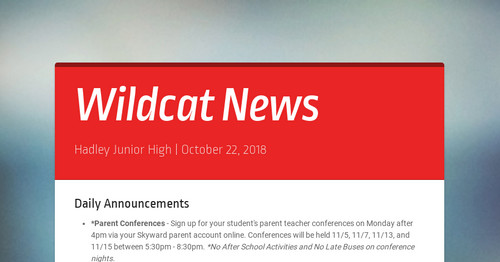 Wildcat News Smore Newsletters 