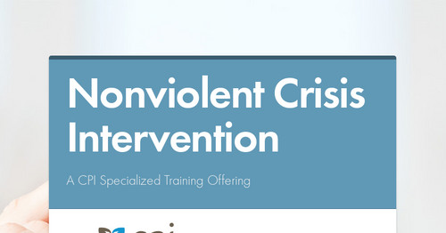 Nonviolent Crisis Intervention | Smore Newsletters