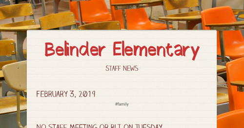 Belinder Elementary | Smore Newsletters for Education