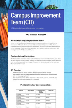 Campus Improvement Team (CIT)