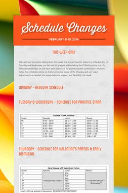 Schedule Changes