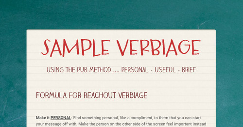 Verbaige Example SAMPLE VERBIAGE | Smore Newsletters for Business