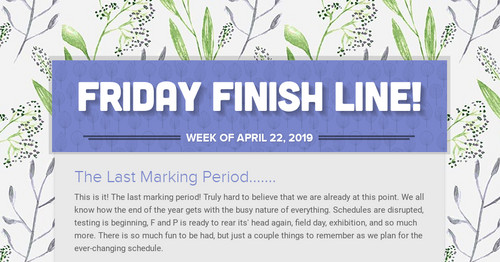 Friday Finish Line! Smore Newsletters