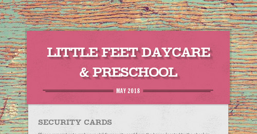 Little Feet Daycare Preschool Smore Newsletters