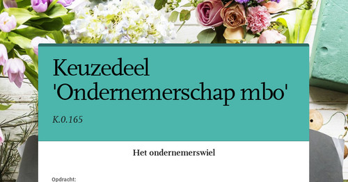 Keuzedeel 'Ondernemerschap Mbo'