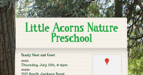 Little Acorns Nature Preschool Smore Newsletters