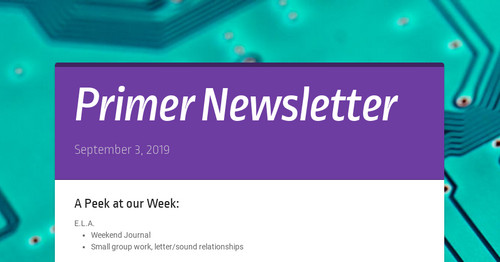 Primer Newsletter | Smore Newsletters For Education