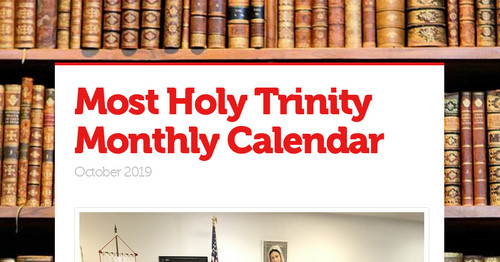 Most Holy Trinity Monthly Calendar Smore Newsletters for Education