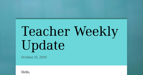 Teacher Weekly Update Smore Newsletters